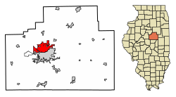 McLean County Illinois Incorporated and Unincorporated areas Normal Highlighted